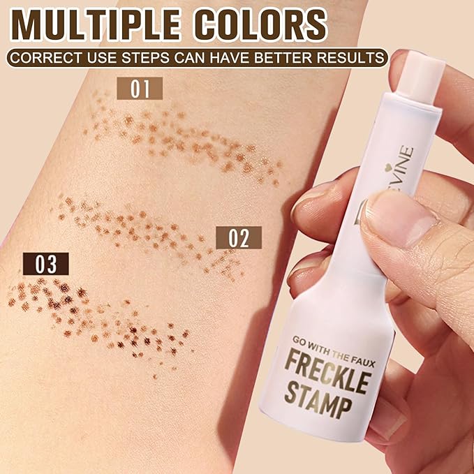 Freckle Stamp,Faux Freckle Stain-Natural-Looking, Waterproof Freckle Makeup,Waterproof & Long-Lasting & Quick Dry,for Natural Sunkissed Makeup (1# LIGHT)