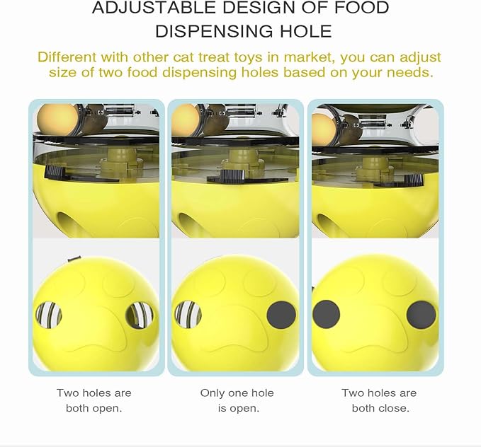 Interactive Cat Toy for Indoor Cats Wobble Treat Dispenser Ball(Yellow)