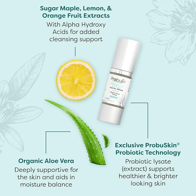Probulin Probiotic Extract Face Serum, Intensive Facial Therapy Moisturizer for Women, Skin Care Hydrating Gel with Aloe Vera, 1.01 oz