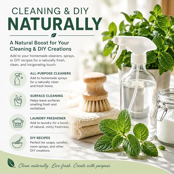 2 Bottles - Peppermint Essential Oil - 4 fl oz - 100% Pure Essential Oil - Amber Glass Bottle w/Glass Dropper - GreenHealth