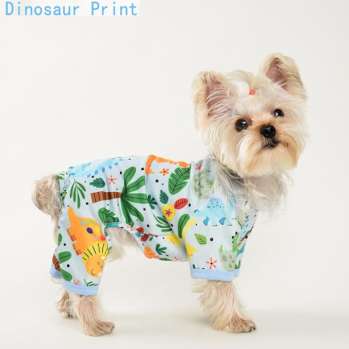 Dog Pajamas for Small Dogs Boy Girl, Dog Clothes Tiny Chihuahua Yorkie Spring Summer Shirt, Cute Puppy Outfit Pjs Jumpsuit Cat Onesie Apparel Pet Clothes