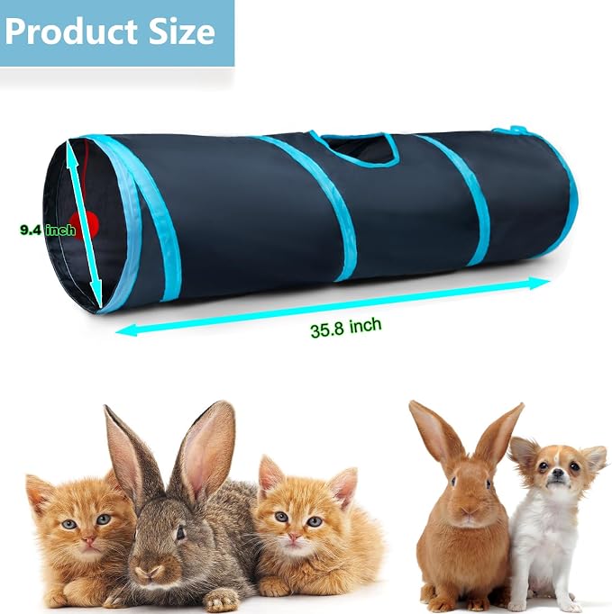 Cat Tunnel Tube Toys，Tunnels for Indoor Cats, 2 Way Foldable