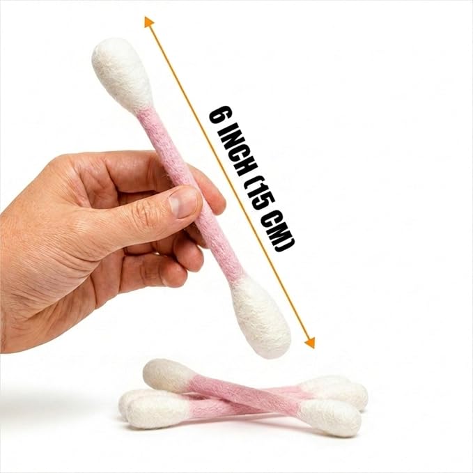 Glaciart One Swabs Cat Toys with Catnip - 6 Pk | Durable for Chew, Cute Cat Toys Interactive Kitty for Boredom, Exercise, & Play | Filled w/Organic Catnip for Anxiety & as Digestive Aid | Gift Idea