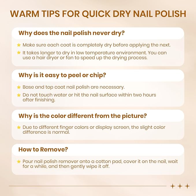 Quick-Dry Fall Winter Nail Polish Set, Regular Nail Polish Non Gel Air Fast Drying Fingernail Lacquer Manicure Salon DIY at Home