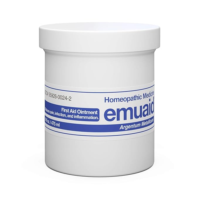 emuaid Ointment for Eczema and Psoriasis Relief, Reduces Itching, Pain, Swelling, Regular Strength Treatment for 100+ Skin Conditions, Steroid and Chemical-Free, Suitable for All Ages, 16oz