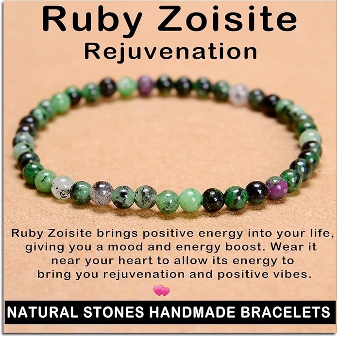 AD Beads Handmade Gemstone Stretch Elastic Bracelet Crystal Healing Reiki Nature's Beauty and Spiritual Essence Unisex
