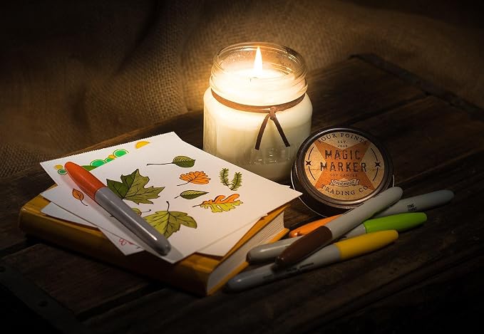 Magic Marker Scented 8 Oz Soy Aromatherapy Candle w/Jar - Four Points Trading Co.