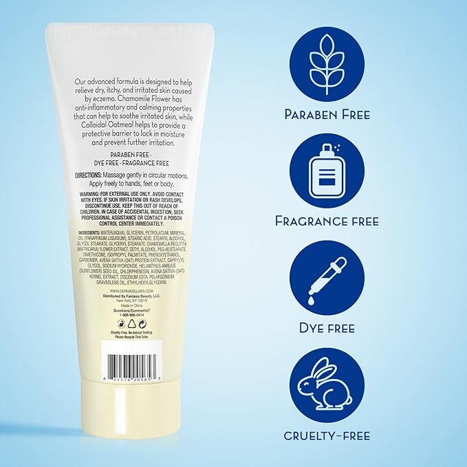 Dermasil Eczema Relief Body Lotion, 2-Pack – Non-Greasy, Fast-Absorbing, Fragrance-Free Formula with Colloidal Oatmeal and Chamomile, Cruelty-Free, 6 Oz Ea