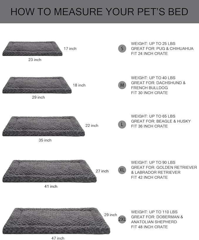 Exsnugy Washable Dog Bed Mat Large Size Fluffy Pet Crate Pad 42x28 XL | Non-Slip Bottom Kennel Beds Ultra Soft Comfy Sleeping Mattress for Large Medium Small Dogs Green