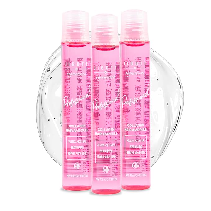 Jigott - Signature Professional Collagen Hair Ampoule, K-Beauty Hair Treatment, 13ml/0.43FL.OZ *10 EACH…