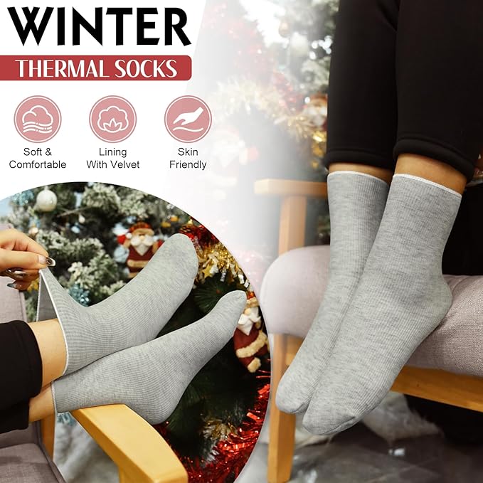 Yusongirl Winter Women Scarf Gloves Beanie Ear Muffs Socks Set Cold Weather Warm Knit Hat Fleece Long Neck Warmer 5 in 1 Set