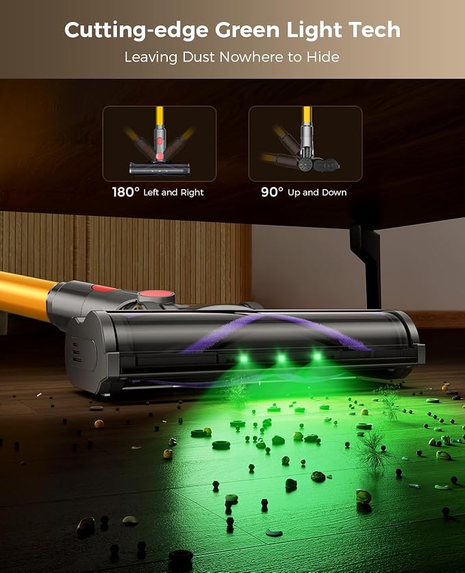 Cordless Vacuum Cleaner, 500W 45KPA Stick Vacuum Cleaners for Home