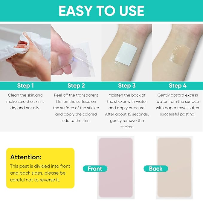 Tattoo Cover Up Patch - Ultra-Thin Waterproof & Breathable Stickers | Conceal Tattoos, Scars, Birthmarks | Invisible, Skin-Friendly, Long Lasting Adhesive Tape (6 Pcs)