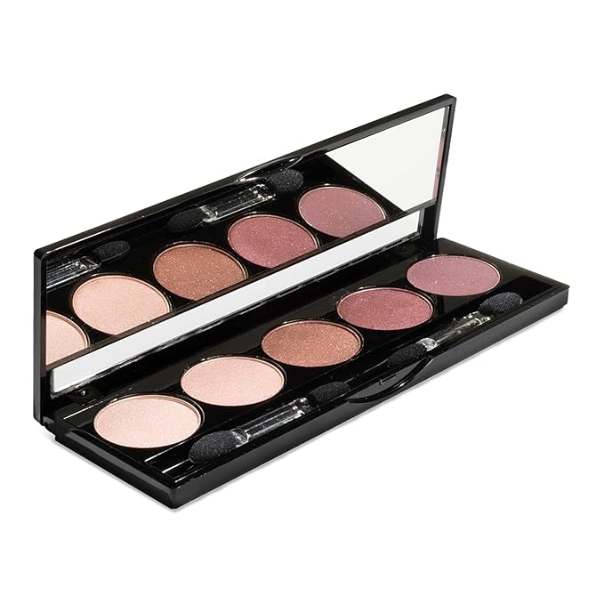 Juwel Cosmetics Eye Shadow Palette, Talc-Free Highly Pigmented Pressed Powder, Eye Makeup Palette that Blends Perfectly, 5 Shades of Paraben-Free and Sulfate-Free Eyeshadow, Hidden Gems