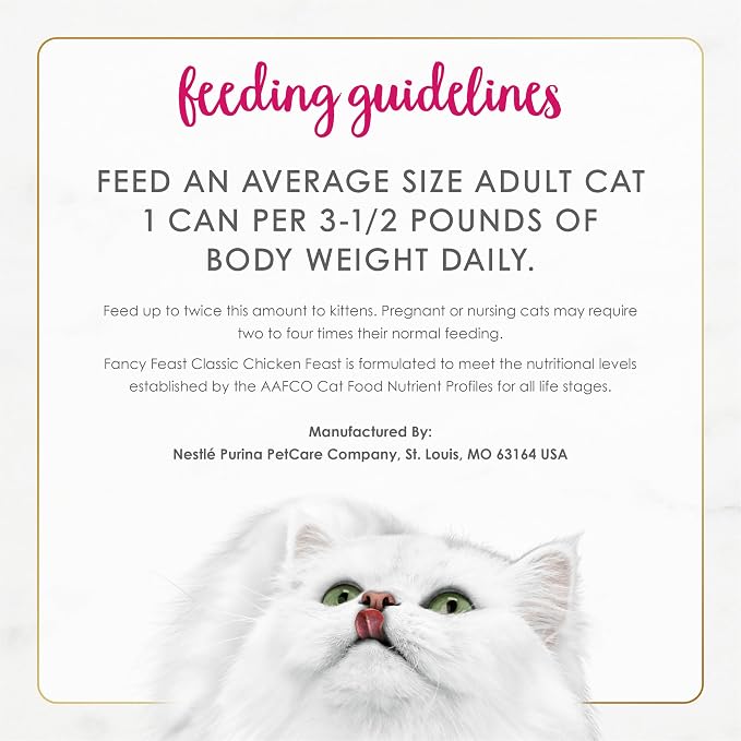 Fancy Feast Chicken Feast Classic Pate Collection Grain Free Wet Cat Food Multi-Pack - (Pack of 24) 3 oz. Pull-Top Cans