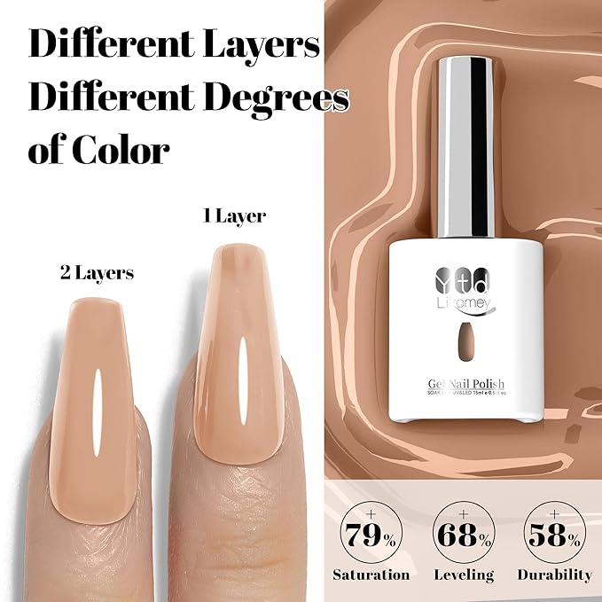YTD Likomey Maltose Brown Gel Nail Polish,15ml Salon Home DIY Manicure and Pedicure Fall Winter UV Color Varnish,CS469
