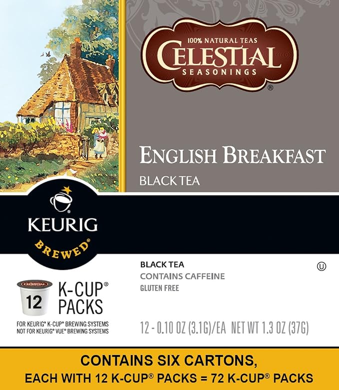 Celestial Seasonings English Breakfast Tea Keurig Single-Serve K-Cup Pods, 72 Count