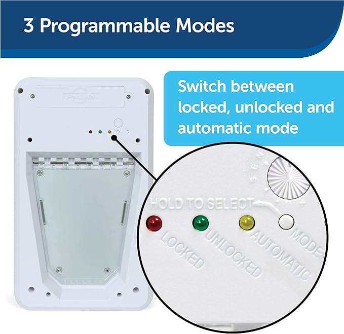 PetSafe Electronic Pet Door, Collar Key Sensor, Dogs Up to 100 lb, Large | Programmable Selective Entry/Exit & Auto-Lock, Battery Operated, Fits Interior/Exterior Doors, up to 5 Keys
