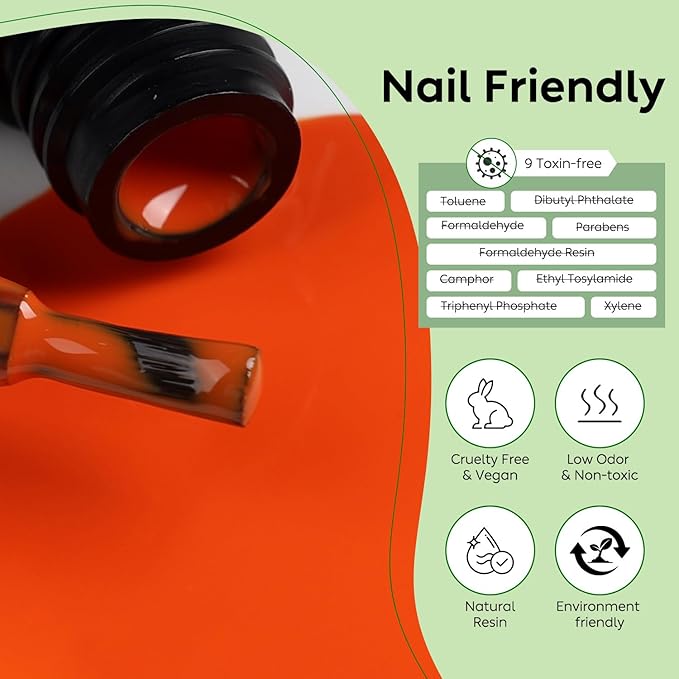 Luxbon 6 pcs Gel Nail Polish Set - Fall Color Set Long Lasting Autumn Gel Polish, uv led Soak Off Nail Art Designs Manicure Kit 027