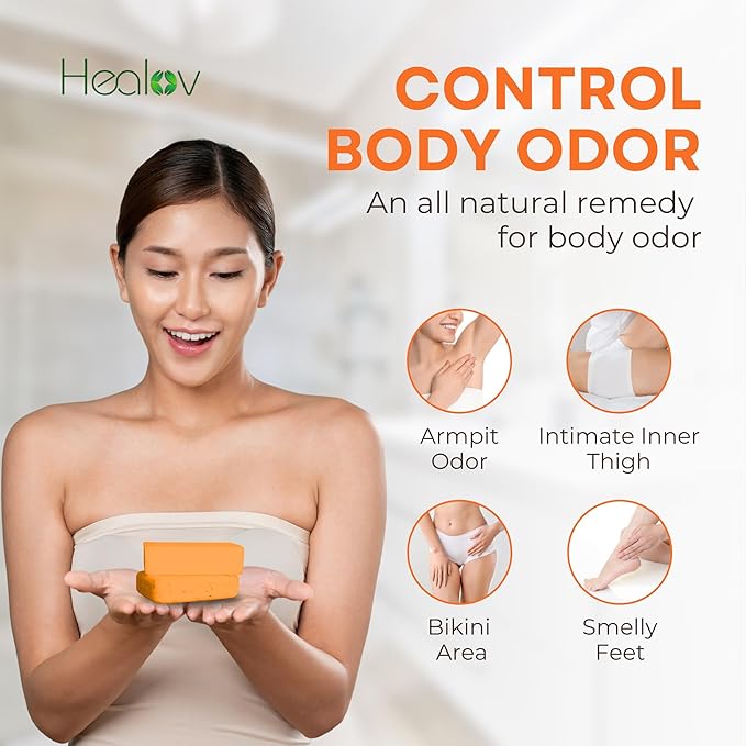 Persimmon Soap Bar for Body Odor Control – Purifying Deodorizing Face & Body Wash for Eliminating Body Odor – Great for Skin Brightening, Hyperpigmentation – Deodorant Soap for Men & Women