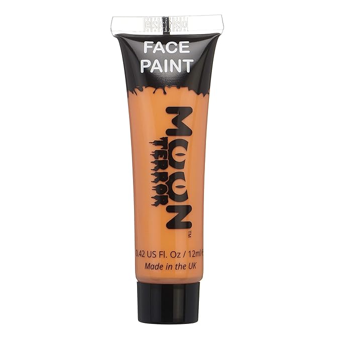 Halloween Face Paint Body Paint by Moon Terror - Pumpkin Orange - SFX Make up, Special Effects Make up - 0.40fl oz