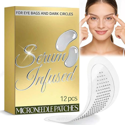 12 Count PDRN Micro Eye Patches,Dark Circle,Under Eye Patches For Puffy Eyes,Ceramides, Serum-Infused Eye Patches With Hyaluronic Acid & Collagen,Gentle Skin-Friendly