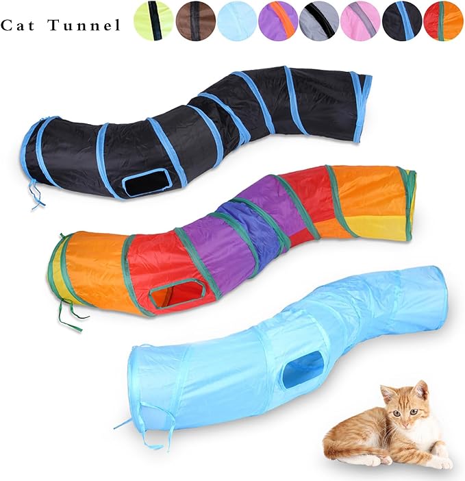 iCAGY Cat Tunnel Toys for Indoor Cats Kittens Rabbits, Pet Toy Play Tunnels