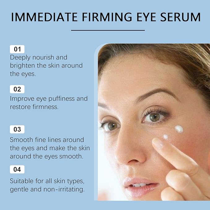 Instant Firming Eye Serum - Anti-Aging Formula, Reduces Under-Eye Bags, Wrinkles, Dark Circles, Fine Lines & Crow'S Feet(10ml)
