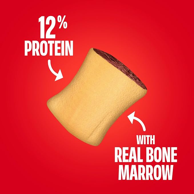 Milk-Bone MaroSnacks Dog Treats, Beef, 15 Ounce (Pack of 6) with Real Bone Marrow and Calcium | 15-oz. boxes, Made with real bone marrow, Dog treats with 12% protein