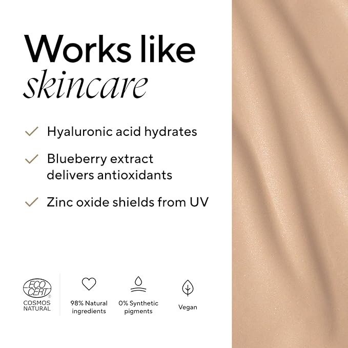 MADARA Liquid Foundation Face Makeup – Skin Equal Soft Glow Mineral Foundation SPF15 IVORY 20-30 ml, Hyaluronic Acid, Buildable Medium Coverage, Dewy Finish, Vegan, COSMOS natural certified