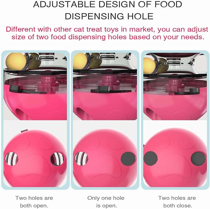Interactive Cat Toy for Indoor Cats Wobble Treat Dispenser Ball(Rose Red)