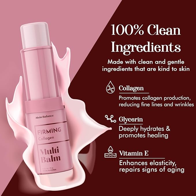 Collagen Multi-Balm - Dermatologist Tested, Anti-Aging, Korean Skin Care - Hydrates & Firms, Reduces Puffiness & Dark Circles, Clean Beauty, Vegan, 95% Natural, Cruelty-Free