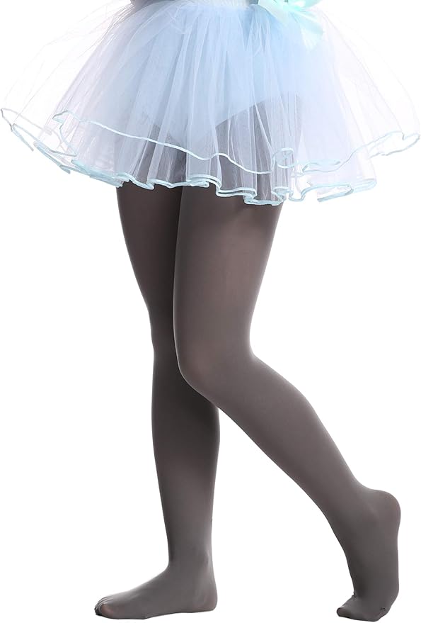 EVERSWE Girls Semi Opaque Footed Tights, Microfiber Tights
