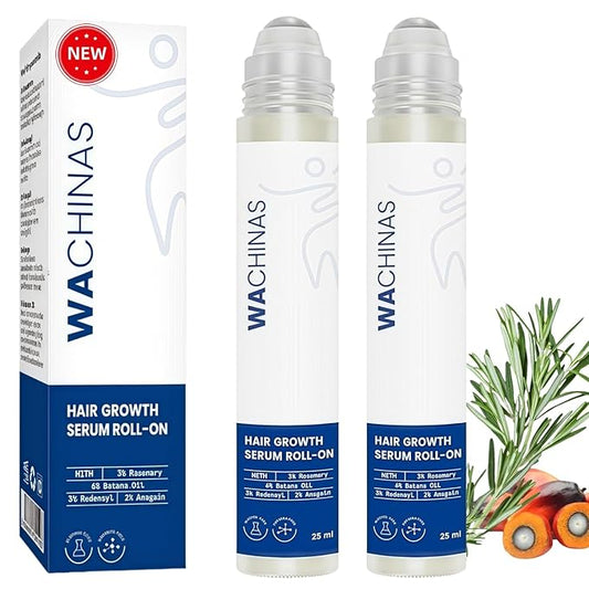 Premium Hair Growth Serum Roll-On with Saw Palmetto, Rosemary & Batana Oil | DHT Blocker with Biotin | Supports Hair | No-Rinse, Fast-Absorbing Formula for Women & Men Pack of 2