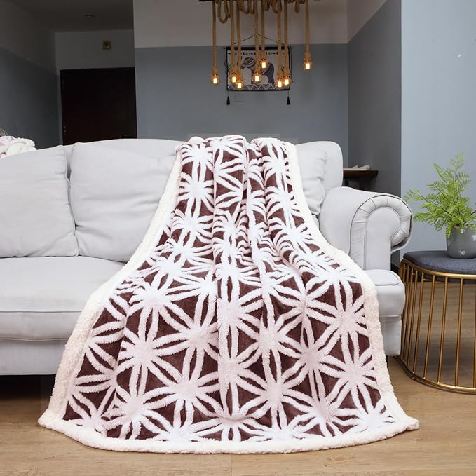 LOMAO Sherpa Fleece Blanket Fuzzy Soft Throw Blanket Dual Sided Blanket for Couch Sofa Bed (Rose Brown, 51"x63")