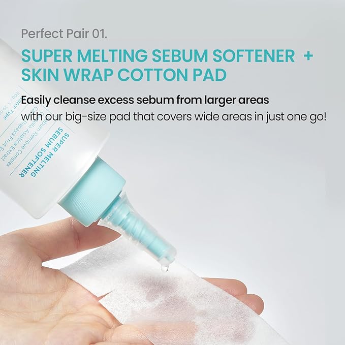 ilso Super Melting Sebum Softener, 5.29 fl oz, with 40 Skin Wrap Cotton Pads included, Pore Cleansing Solution, Blackhead Softener, Melts Away Blackheads & Sebum, Korean Skincare