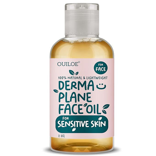 Dermaplane Oil for Sensitive Skin - Hydrating Face Shaving Oil for Women - Safe for Acne Prone Skin - Non Comedogenic, Fragrance Free, Natural, Hypoallergenic for Pre & Post Dermaplaning 2oz by Ouiloe