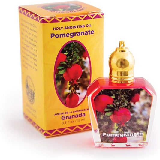 Pomegranate Holy Land Anointing Oil from Israel, 1/2 oz Roller Bottle from Jerusalem, Locally Sourced Herbs & Essences, Gift for Pastors, Priests, Rabbi, & Clergy, Aceite Ungido de Granada