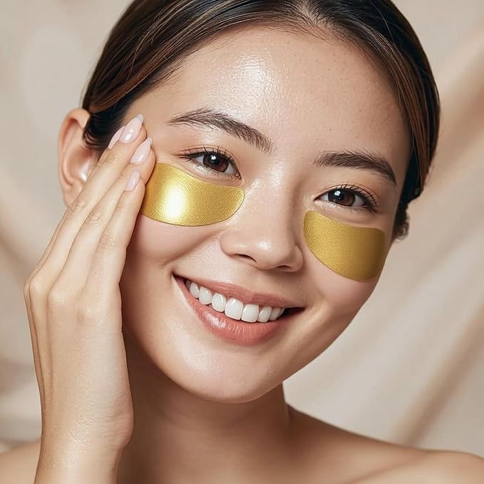 Gold Eye Patches, Under Eye Patches for Puffy Eyes and Dark Circles, Collagen-Infused Gel Eye Masks, Gifts for Women, Improving Fine Lines and Wrinkles, Eye Bags Treatment (24 pairs)