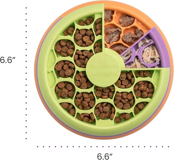 Catstages Nina Ottosson Kitty Lickin' Layers Cat Toy Treat Puzzle, 6.6" | Level 2 Intermediate, 3 Layers, 70+ Treat Compartments, Dry or Wet Food, Slow Feeder, Enrichment, Indoor Cats & Kittens