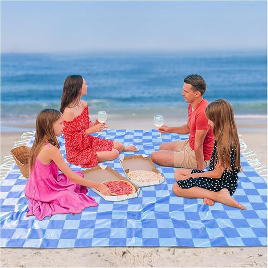 Antfuny Turkish Beach Towels Vacation Essentials Quick Dry Sand Free Sandless Fast Drying Foldable Oversized Bath Pool Swim Towel Adult Travel Cruise Accessories Must Haves White Blue