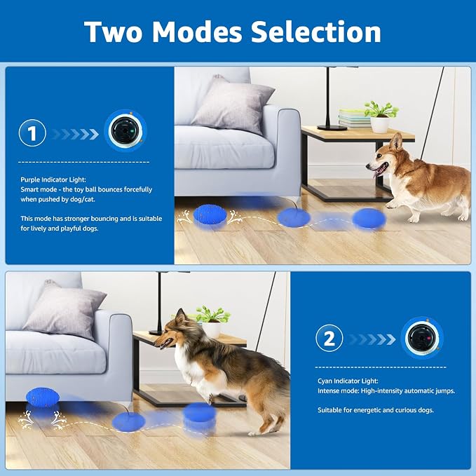Dolita Interactive Dog Toy 2 Modes Tough Chewers Dog Ball, Smart Automatic Rolling Ball, E-TPU Material for Aggressive Chewers, Large/Medium Dogs