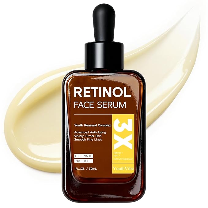 Retinol Serum for Face & Neck, Anti Aging B5 Resurfacing Face Serum with Niacinamide + Collagen + Hyaluronic Acid, Smooths Wrinkles & Fine Lines, Dark Spot Corrector, Brighten Dullness