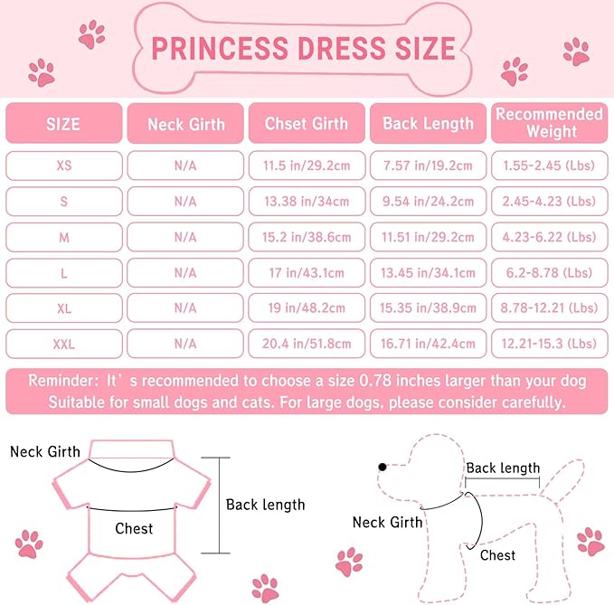 Dog Dresses, Fashion Pet Dog Clothes, Striped Mesh Puppy Dogs Princess Dresses (Pink, Large)
