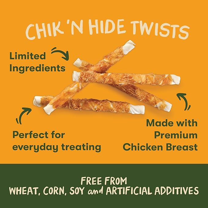 Pet 'n Shape Hide Twists – Chicken Wrapped Rawhide Dog Treats - Small Twist - 1 Pound
