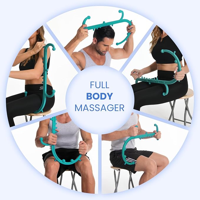 Ranarose Deep Tissue Back & Neck Massager - Back Massager Stick for Pain Relief, Muscle Knot Remover, Trigger Point Massage Tool for Full Body, Shoulders, Legs - Pressure Point Massage Tool