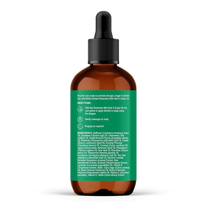 Botanic Hearth Hair Oil for Hair Growth & Hair Treatment Oils | Strengthening Dry, Frizzy, Damaged Hair & Scalp Treatment | Rosemary Mint Hair Oil – 2 Fl Oz