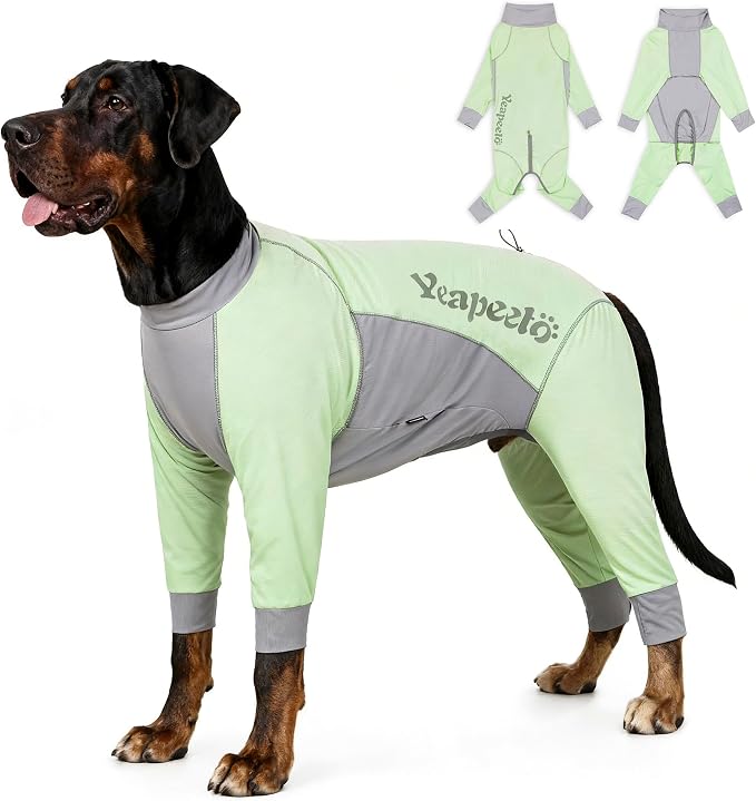 Dog Sun Protection Cooling Suit UPF 50+, Quick-Dry Breathable Jumpsuit for Large & Medium Dogs, Outdoor Dirt-Resistant Shedding Control Pet Apparel (Chartreuse, 7X-Large)