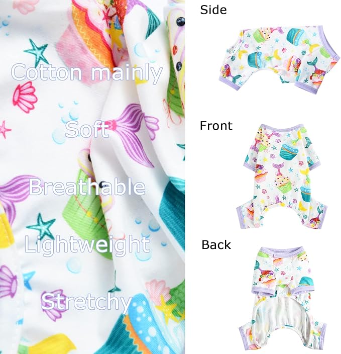 Dog Pajamas for Small Dogs Boy Girl, Dog Clothes Tiny Chihuahua Yorkie Spring Summer Shirt, Cute Puppy Outfit Pjs Jumpsuit Cat Onesie Apparel Pet Clothes