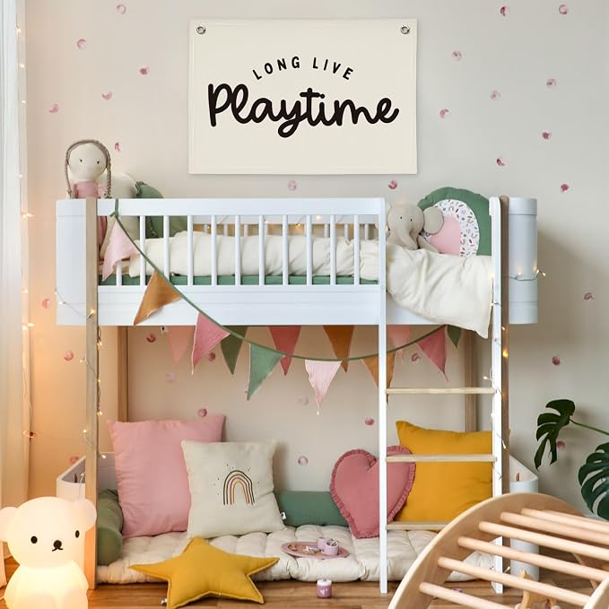 Playroom Decor,Long Live Playtime Linen Hanging Banner Flag Decor for Nursery Playroom Toddler Kids Room Decor, Classroom Decorations,Classroom Must Haves 30x20 playtime